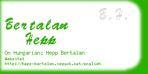 bertalan hepp business card